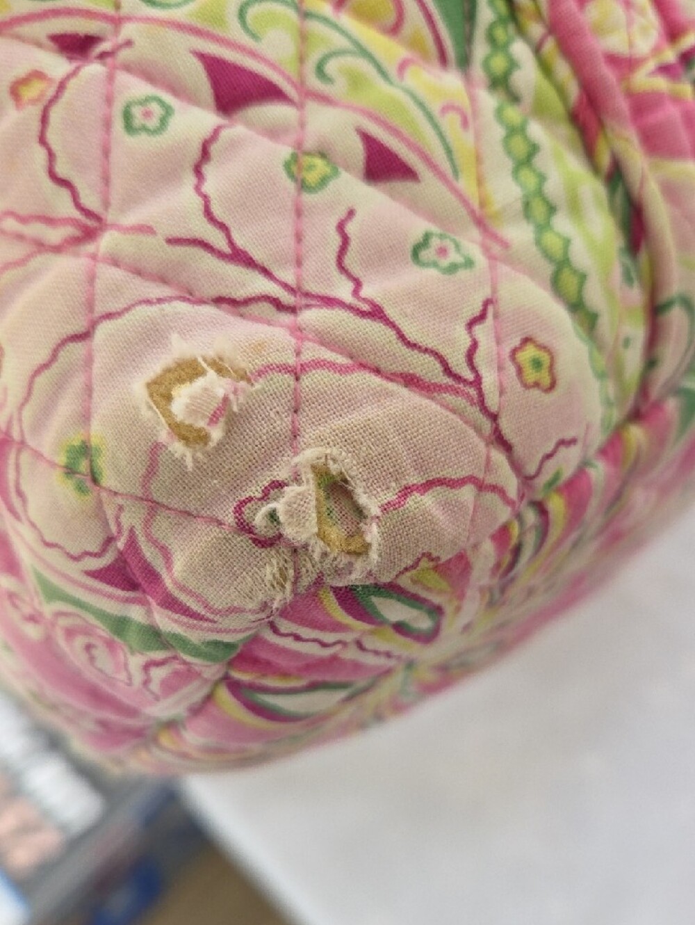 Vera Bradley Quilted Paisley Tote in Pink & Green - Picture 8 of 10